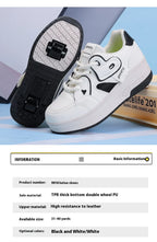 Girls Retractable Roller Shoes Breathable Walking Sneakers
