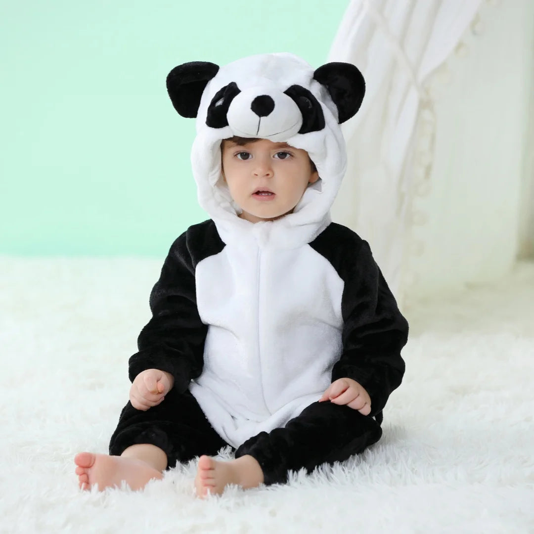 Baby Unisex Romper Newborn Panda Animal Cartoon Onesie Pajamas Anime Cosplay Costumes for Kids Boys Girls Christmas Halloween