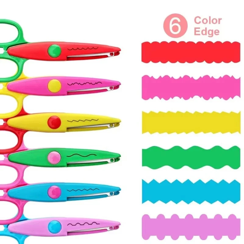 Student DIY Color Album Decorative Lace Scissors Comfortable Hand Scissors Paper Cuttings Scissors Art Safety Scissors New