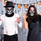 Motorcycle Balaclava Full Face Mask Skull Print Motorbike Full Face Mask Windproof Skiing Head Neck Warmer Bicycle Helmet Liner