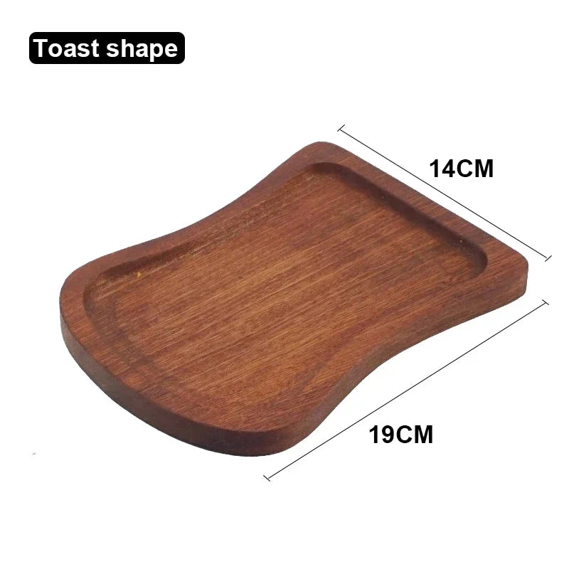 Cross-border Spot Japanese Solid Wooden Tray Meal Inventory Heart Plate Rectangular Walnut Color Dessert Fruit Plate Fruit Dish