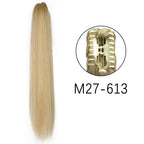 Synthetic Long Straight Claw Clip On Ponytail Hair Extensions 24Inch Heat Resistant Pony Tail Hair piece For Women Daily Party