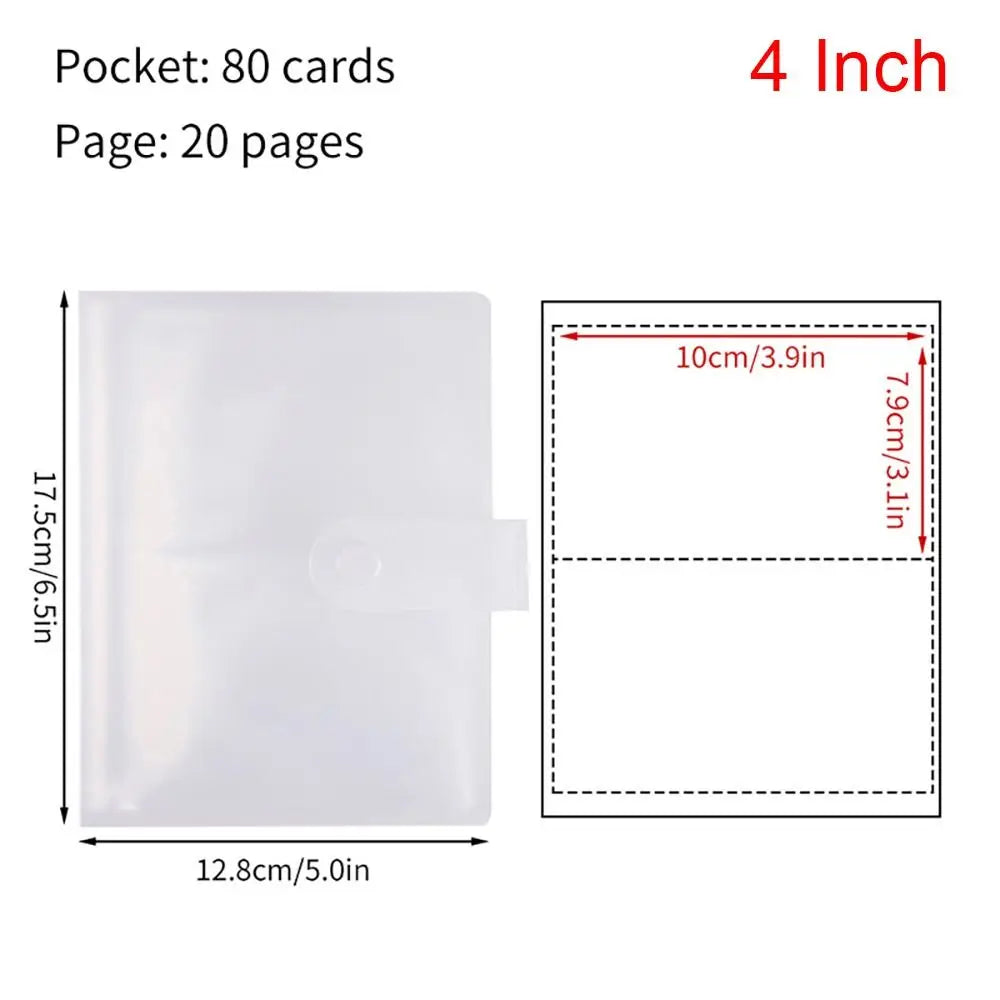 3/4/5/6 Inch 80/160 Slots Transparent Photo Album Idol Photocard Holder Idol Star Card Collect Book Creative Photo Card Holder