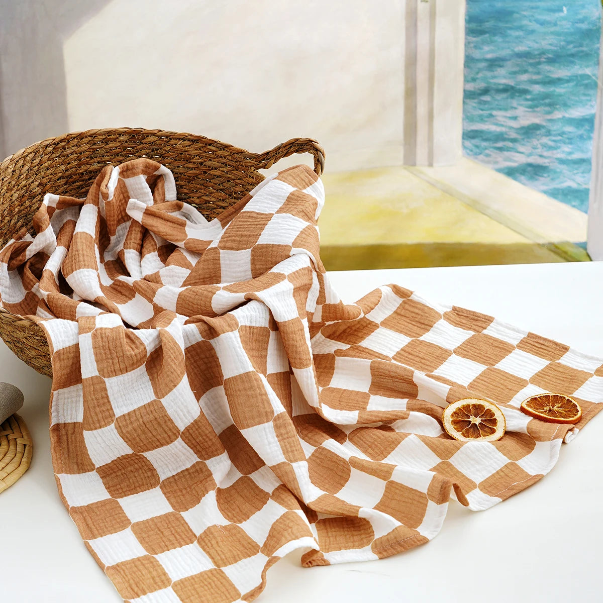 Kangobaby #My Soft Life# 100% Cotton Baby Muslin Blanket Infant Bath Towel Size 80x80cm