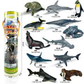 12pcs/set Updated Simulated Marine Animals Penguin Toy Model Realistic Sea Life Turtle Whale Toys For Children Christmas Gifts