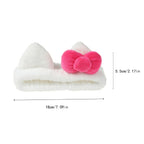 3PCS White Pink Plush Hair Set, Cat Ear Headband & Scrunchies, Cute Fuzzy Hair Accessories, Stylish Daily Hair Decor