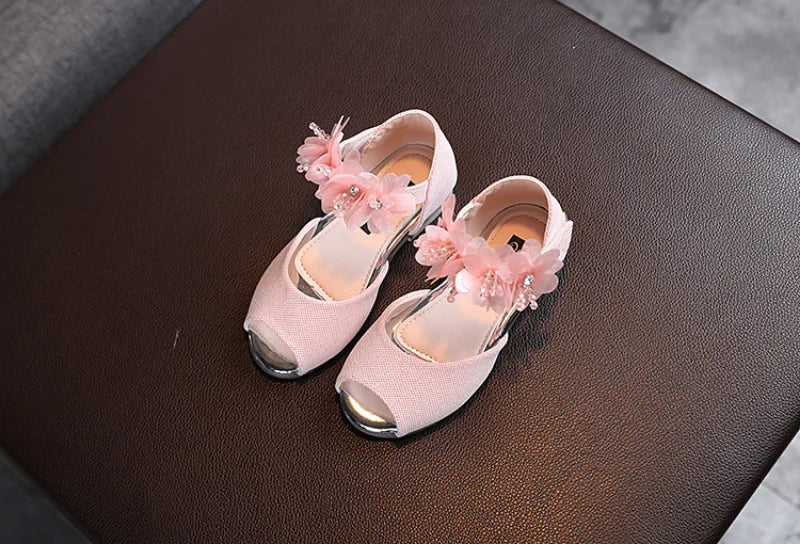 Girls Rhinestone Flower Shoes Princess Dress Pumps for Kids