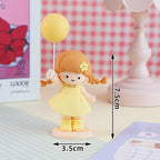 Princess Cake Topper Beautiful Girl with Bow Stars for Happy 1st Birthday Party Cake Decoration Baby Shower Party Supplies