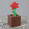 1 Piece Pixel Rose Flower Ornament, 3D Printed Unique Flower Decoration, Plastic Product, Suitable for Bedside Table, Desktop