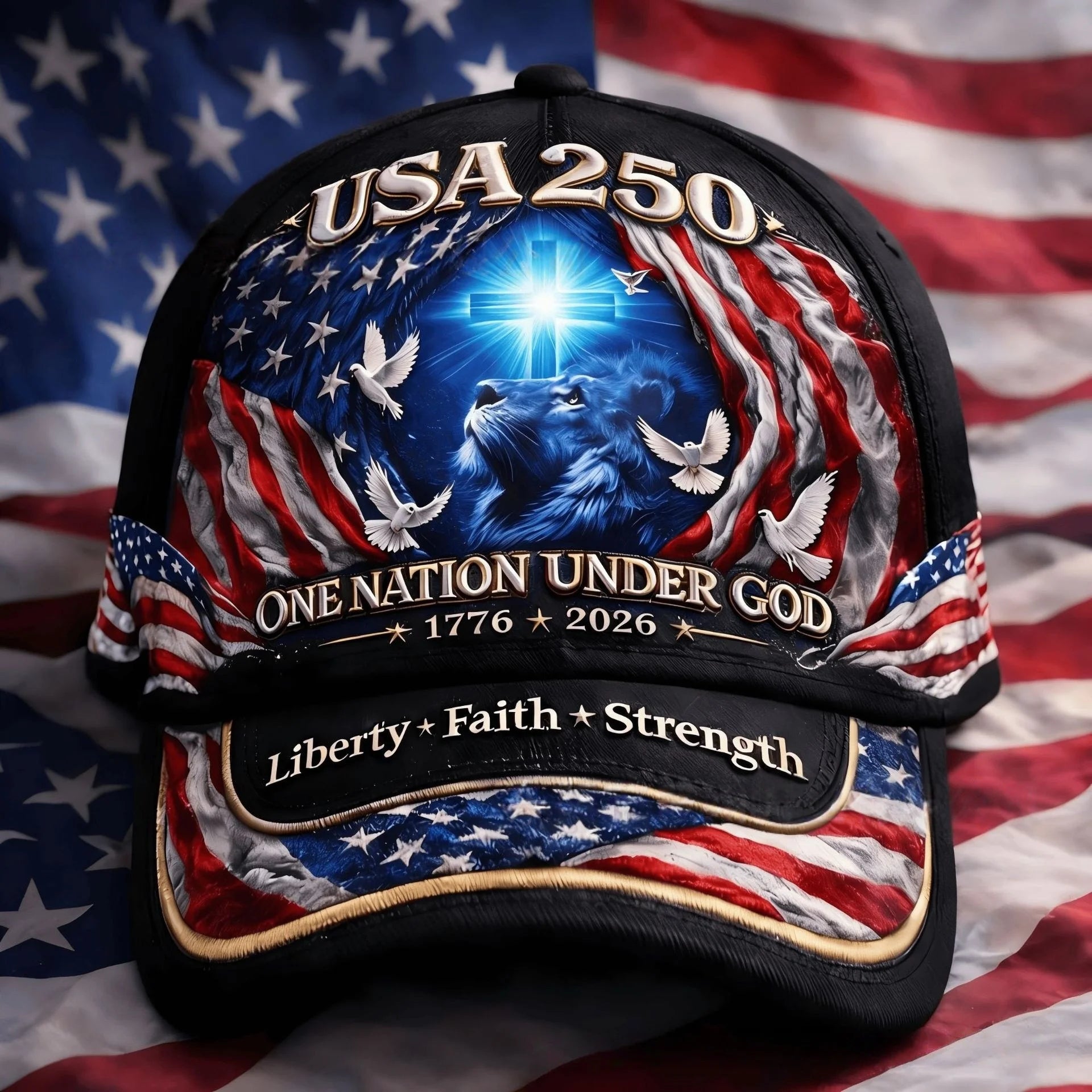 Breathable Patriotic Baseball Cap US 250th Anniversary Cap Retro Washed Versatile Patriotic Cap US 250th Anniversary Tribute Hat
