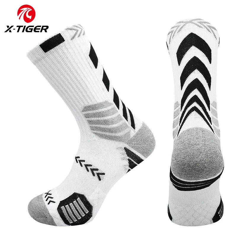 X-TIGER Sports Cycling Socks Breathable Cotton Aero Socks Bicycle Sock Running Hiking Camping Football Basketball Socks Unisex