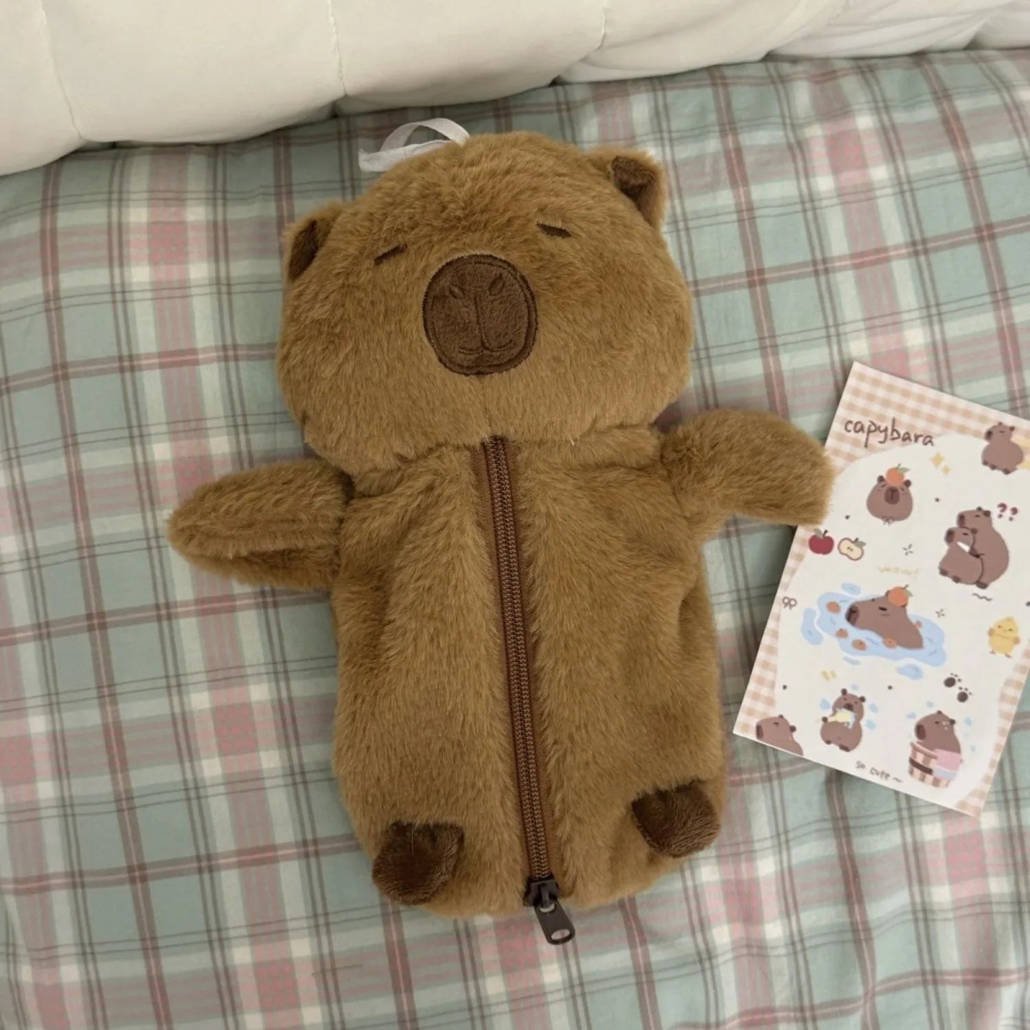 Creative Plush Capybara Pen Bag Large Capacity Pencil Case Multifunctional Stationery Storage Bag Pen Bag Gift