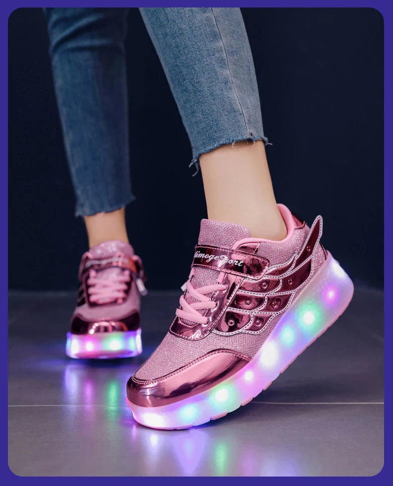 Sneakers Roller Shoes Dual-Use Skates for Kids and Adults