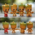 4Pcs/Set Cute Groot Miniature Model Home Supplies Decoration Figurine Handicrafts Anime Hero Tree Man Character Decoration