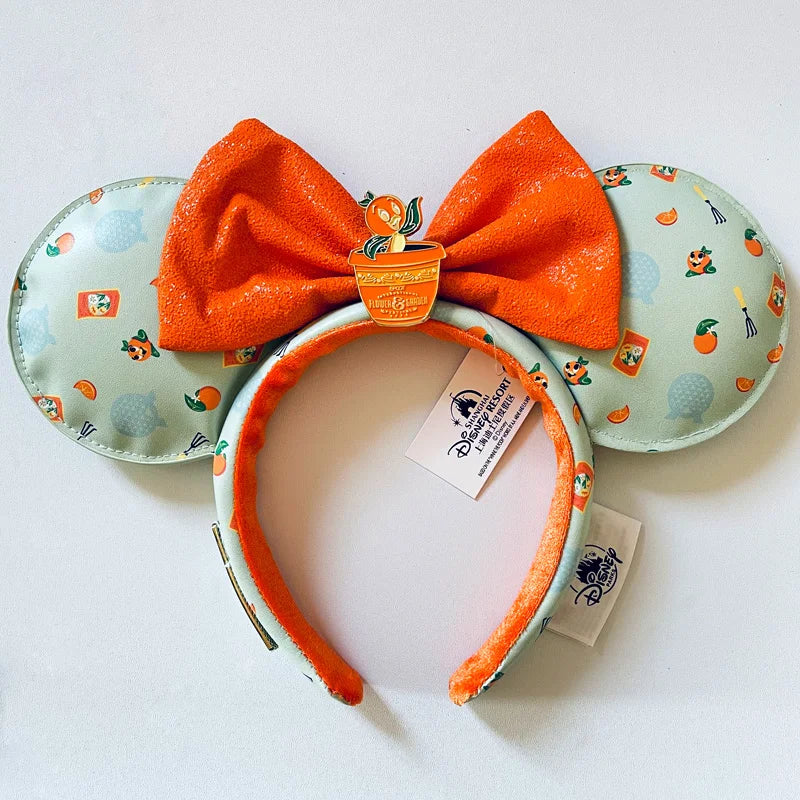 Disney Princess Headband Mickey Ear Rapunzel Sequin Bow Hair Hoop Birthday Gift Girl Accessories Halloween Gift Christmas Jack