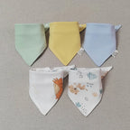 5pcs/lot Baby Bibs Triangle Double Cotton Bibs Cartoon Print Saliva Towel Baby Boys Girls Feeding Apron Cotton Bandana Bibs