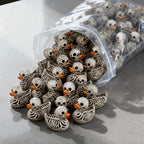 10/30pcs Cute Gothic Skeleton Duck -Plastic Figurine - Desk Decoration, Halloween Miniature Scene DIY Accessory