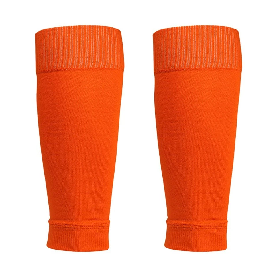 Loogdeel 1 Pair Football Socks Soccer Leg Brace Sleeves Breathable Sport Sock Adult Kids Shin Guards Calf Protection Leg Cover