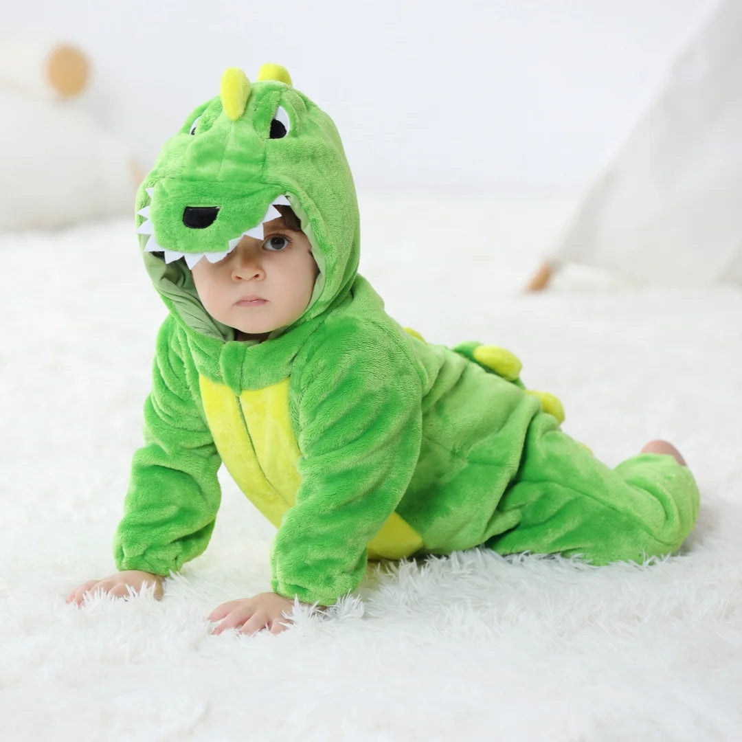 Baby Girls Long-sleeve Onesies Kigurumi Infant Dinosaur Animal Cartoon Romper Newborn Boys Pajamas For Christmas Halloween