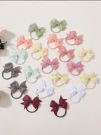20Pcs/set 2.1inch Lovely Bowknot Hairband Ribbon Head Rope for Girls Boutique Headwear Kids Hair Accessories Gifts Wholesale