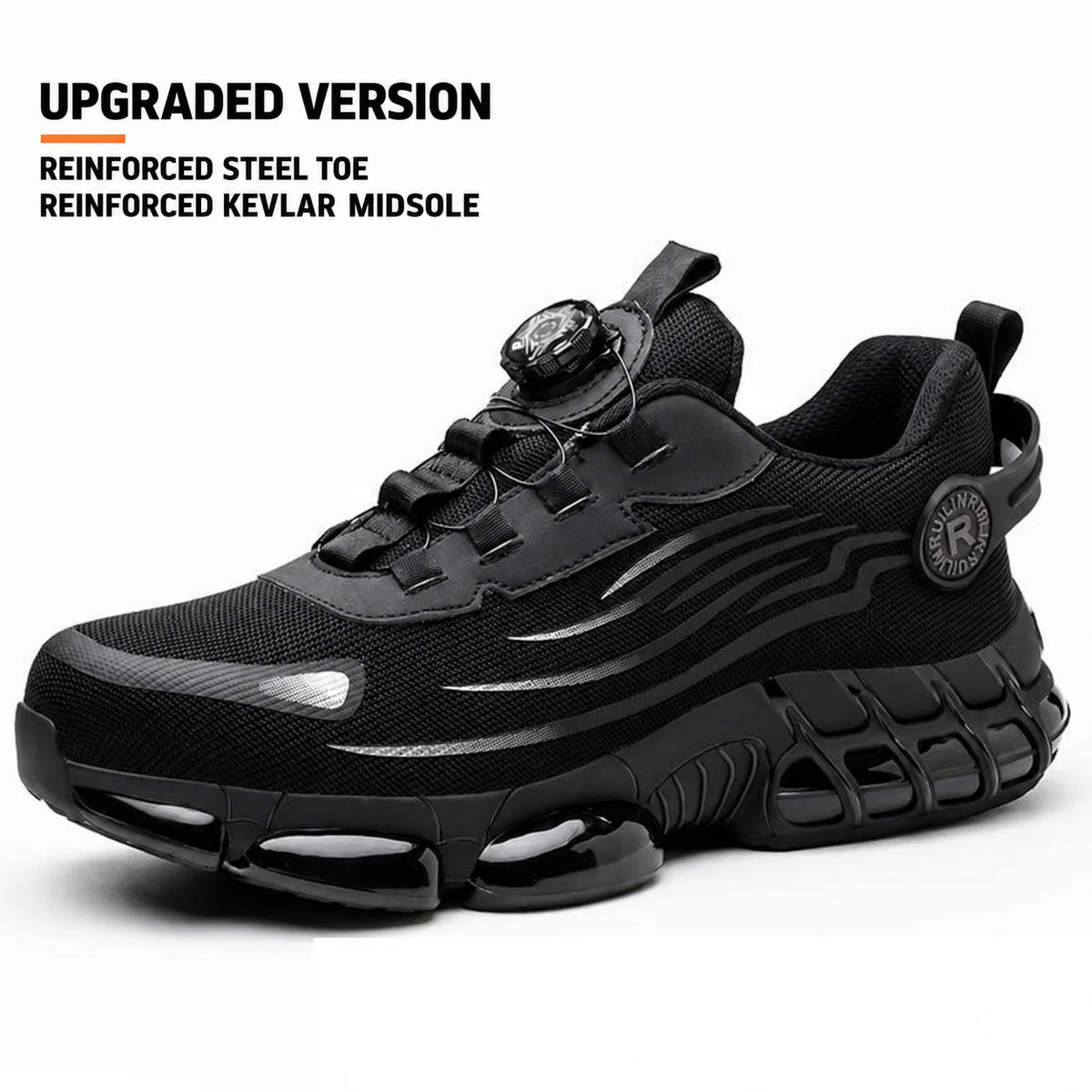Indestructible Steel Toe Work Shoes for Men Women Rotating Button Safety Shoes Lightweight Construction Work Safety Shoes