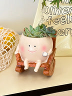 Smiling Face Swing Flower Pot for Succulents & Small Plants