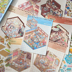 Mr Paper 49pcs/bag Business Town Series Mini 3D Miniature Scenography Sticker Book Visual Stacking Scene Stickers DIY Gift Decor