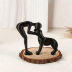 Abstract art companionship! Interactive human and pet figurines for home and office decor.