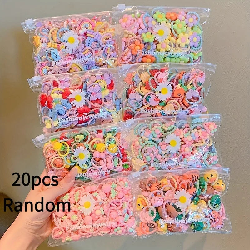 20-piece adorable hair tie set | colorful, stretchy, and smooth hair ties suitable for girls – can be worn in any occasion