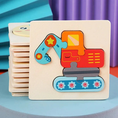 Wooden Montessori Animal Puzzle Colorful Educational Toy for Kids