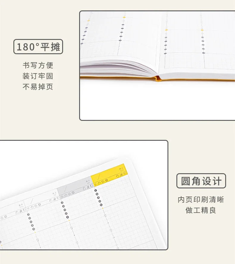 Portable Undated Planner – Weekly Monthly Daily Agenda Journal, Schedule Organizer Notepad for Office School, Stationery Gift for Students
