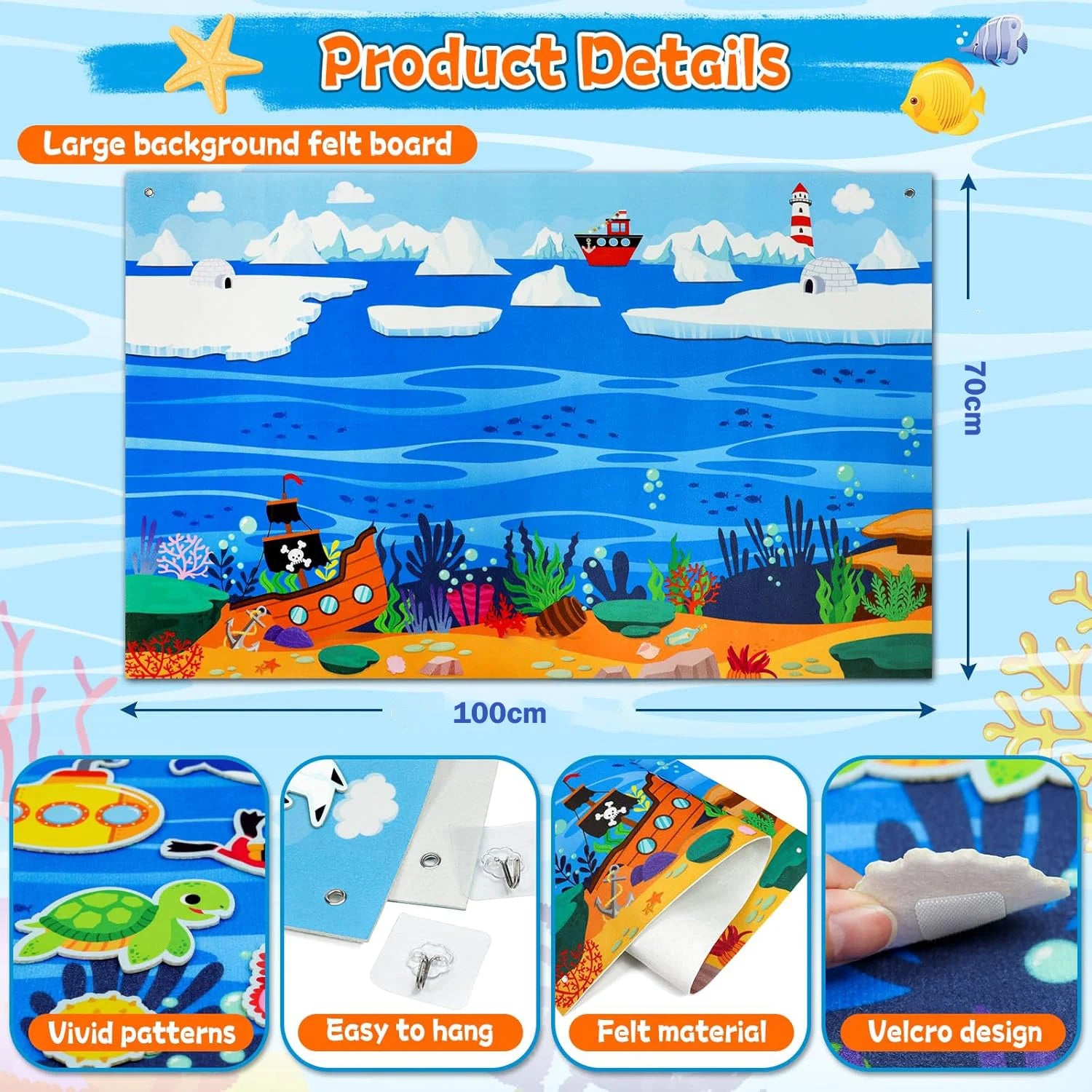 Zoo Animals Felt Story Board Montessori Learning Toy