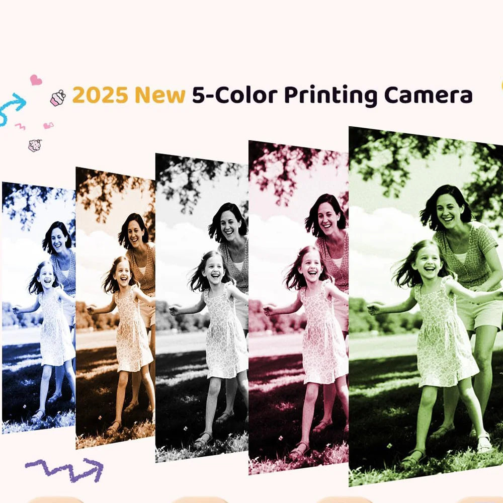 Kids Instant Camera Color Printing Camera 32GB 1080P Thermal Print Toys Camera Print Photo Video Games Music Children Gift