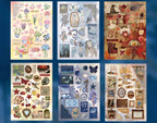 TIANZI 30/60 Sheets Cute Die cut Stickers book Retro Cartoon Handmade Scrapbooking Handbook Material Phone Stickers Kids Gift