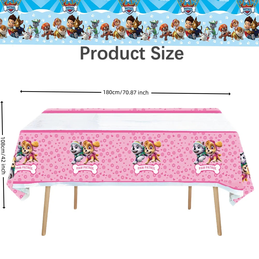 Birthday Paw Patrol Tablecloth Disposable Table Cloth Table Cover Paw Patrol Birthday party Decoration Party Favors supplies