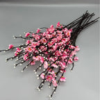 Artificial Plum Blossom 21.7'' Fake Wintersweet Long Stem Plastic  Flowers for Home Hotel Office Wedding Party Garden Decoration