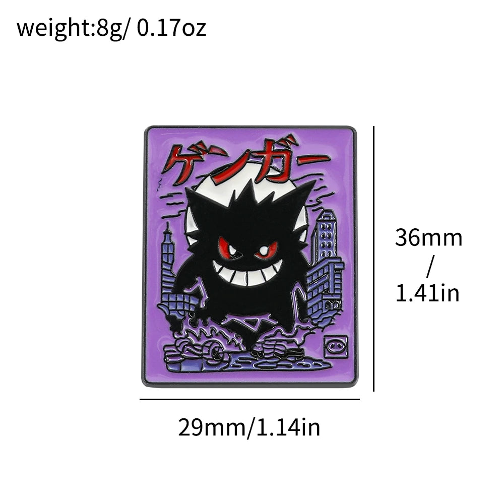 Gengar Cartoon Brooches Anime Enamel Lapel Pins for Backpack Accessories Fans Collection Brooches Jewelry Gift