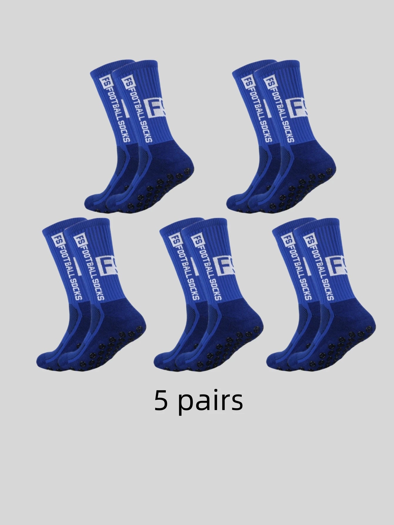 5 pairs of multi-color adhesive dots for anti slip, sweat absorption, and odor prevention FS football socks and sports socks