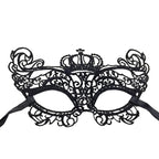 Black Lace Masquerade Eye Mask Hollow Out Venetian Mask Adjustable Ribbon Tie Halloween Carnival Party Cosplay Costume Accessory