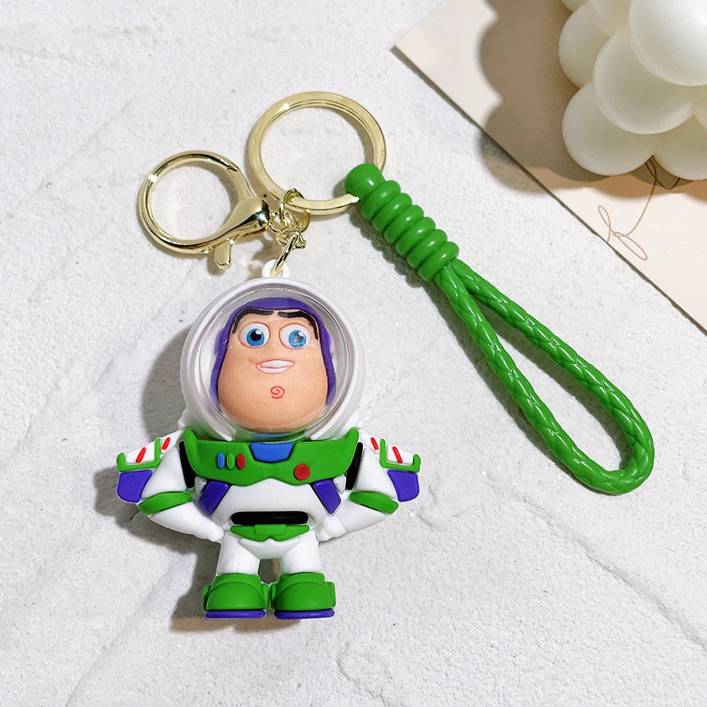 Disney Toy Story Figure Keyring Woody Buzz Alien Smarty Pants Car Keychain Cute Doll Pendant Birthday Christmas Gift for Kids