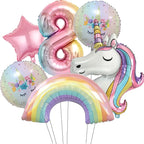 Rainbow Unicorn Foil Balloon 32inch Gradient Number Balloon Unicorn Party Supplies Unicorn Birthday Party Decoration Baby Shower