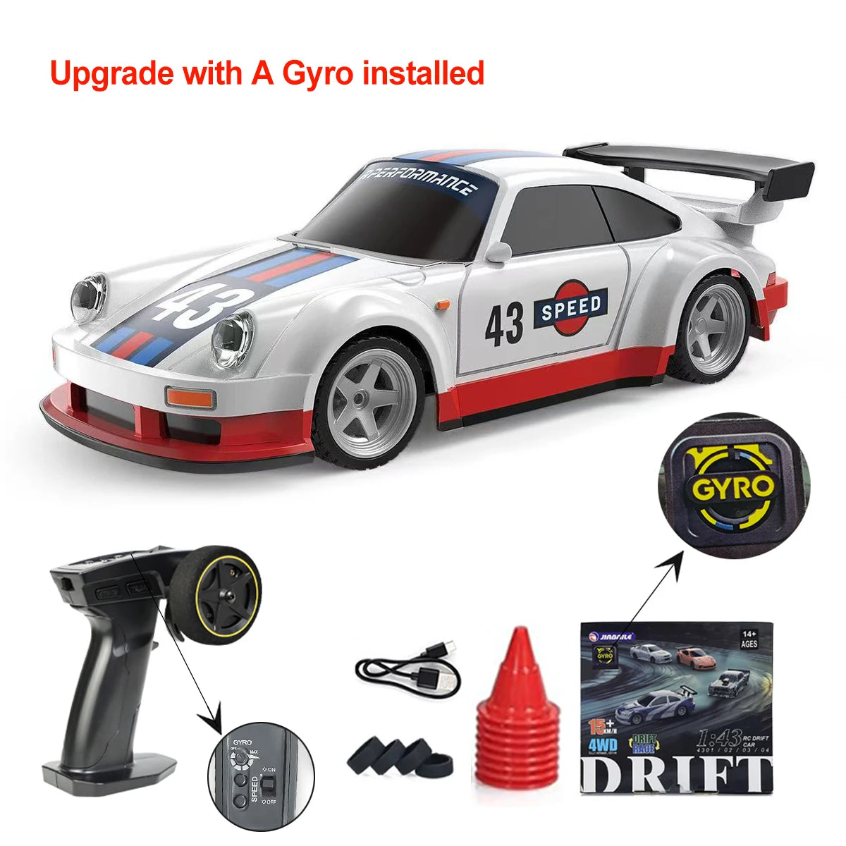 Gyro 4WD RC Drift Racing Car High-Speed Radio Control Toy