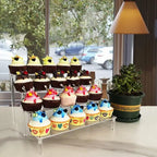 1pcs Multi-Layer Acrylic Display Stand Cake Display Rack High Transparent Trapezoidal Storage Shelf Perfect for Dessert Cupcake