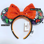 Disney Princess Headband Mickey Ear Rapunzel Sequin Bow Hair Hoop Birthday Gift Girl Accessories Halloween Gift Christmas Jack