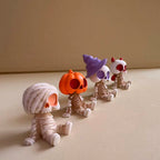 4Pcs Halloween Mini Figurines Set, Spooky Resin Decor with Pumpkins Ghosts Skulls for Party Home Garden Decoration