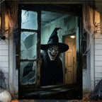 Scary Halloween Curtain Window Banner Horror Hanging Cloth Family Party Decoration Witch Zombie Ghosts Super Terrifying Backdrop
