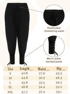 4 Pcs Halloween Men's Renaissance Costume Set Medieval Pirate Shirt Ankle Banded Pants Viking Belt Accessories