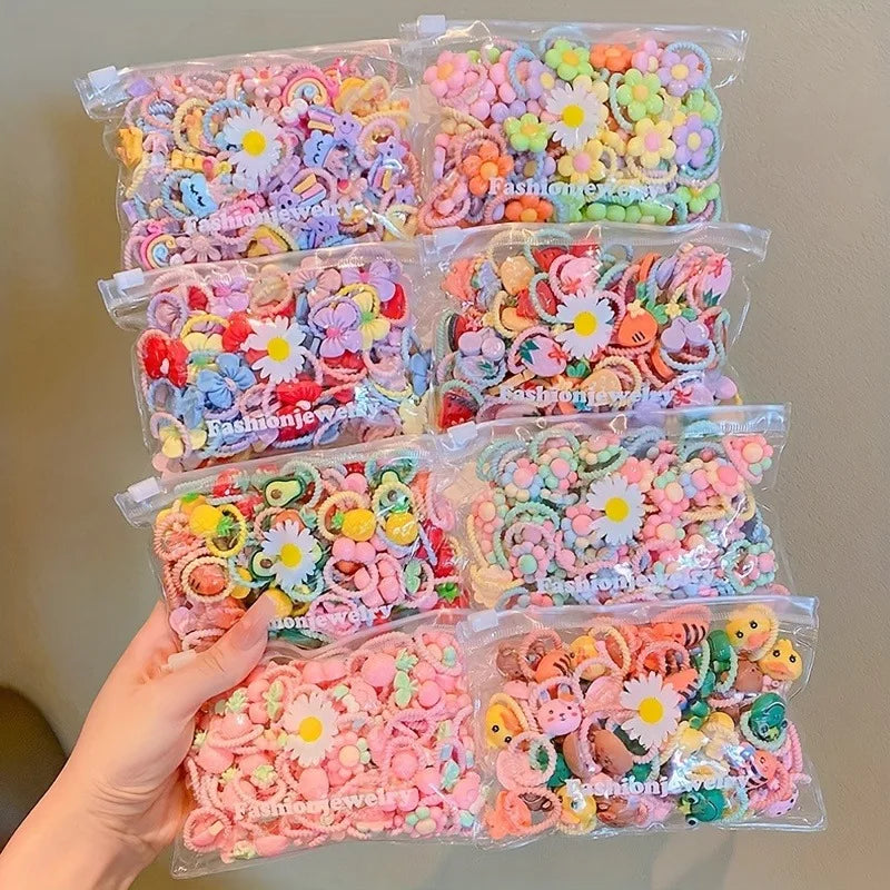 20-piece adorable hair tie set | colorful, stretchy, and smooth hair ties suitable for girls – can be worn in any occasion