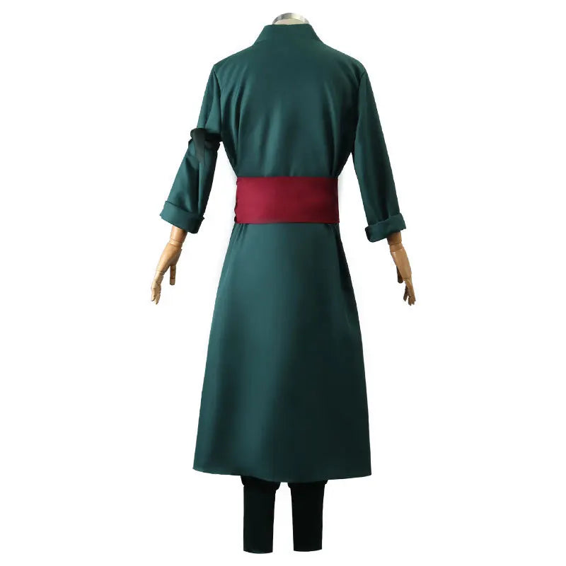 Roronoas Cosplay Costume Anime Kimono Robe Zoro Cloak Uniform Halloween Outfits With Earrings For Comic Con