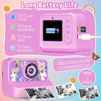 Children Instant Print Digital Camera Photo Color Label Thermal Print Camera for Kids 3-12 Age Best Birthday Festive Gifts
